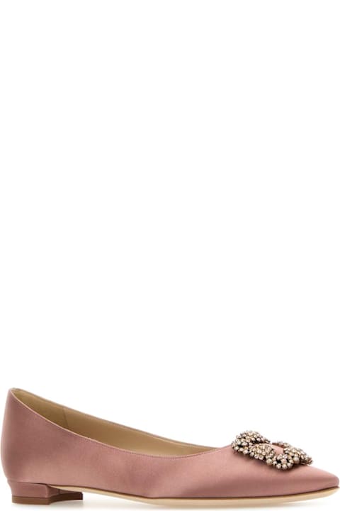 Homeware Manolo Blahnik Antiqued Pink Satin Hangisi Ballerinas