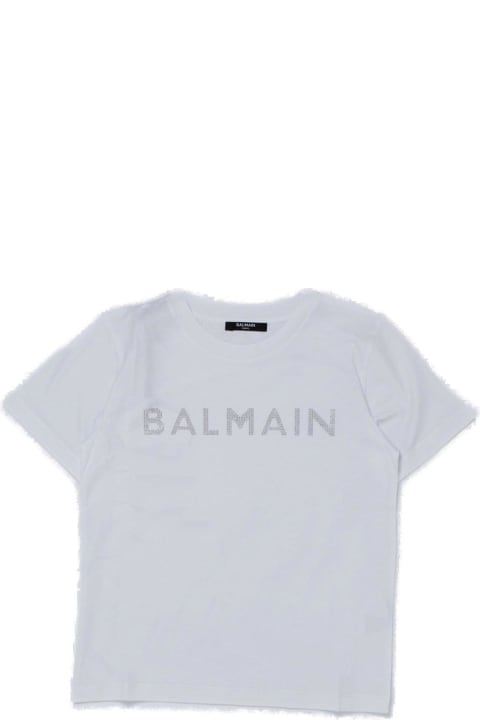 ボーイズ トップス Balmain Logo-embellished Crewneck T-shirt