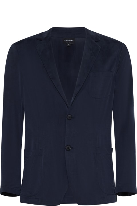 Giorgio Armani Coats & Jackets for Men Giorgio Armani Cupro Single-breasted Blazer