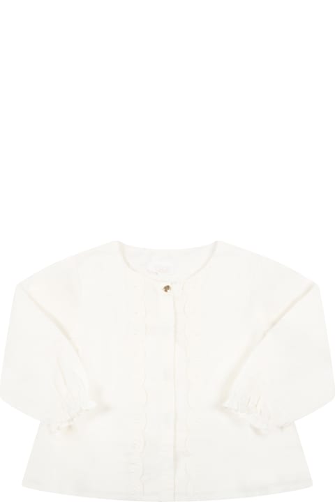 Ivory Blouse For Girl With Logo