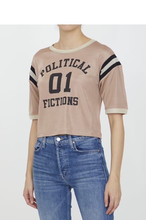 Saint Laurent for Women Saint Laurent Political Fictions Cropped T-shirt