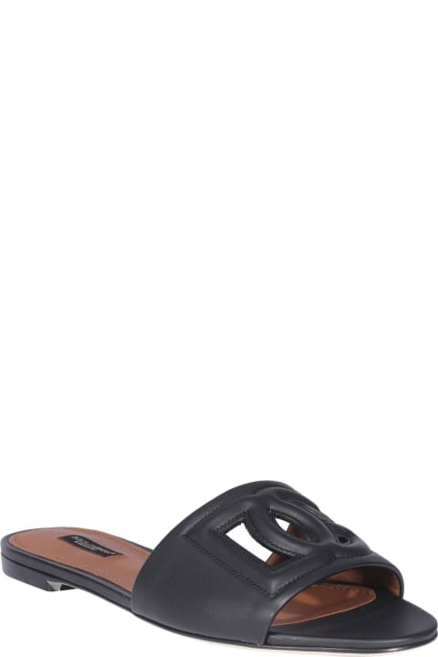Dolce & Gabbana Flat Shoes for Women Dolce & Gabbana Logo Cut Out Sandals