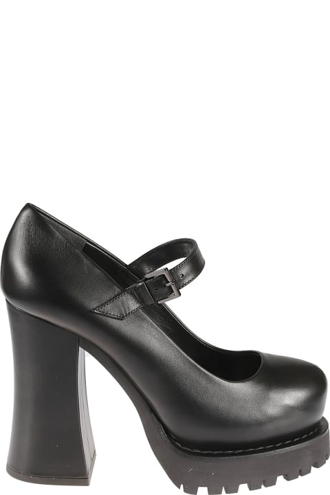 Moschino High-Heeled Shoes for Women Moschino Ankle Strap Block Heel Pumps