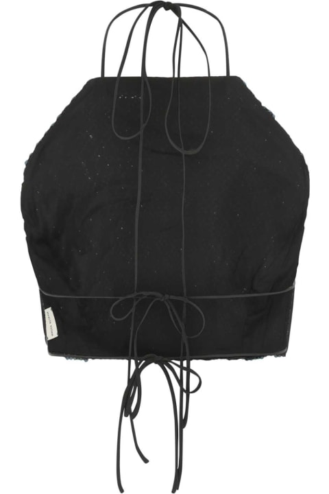 Fleeces & Tracksuits for Women Magda Butrym Black Sequins Crop-top