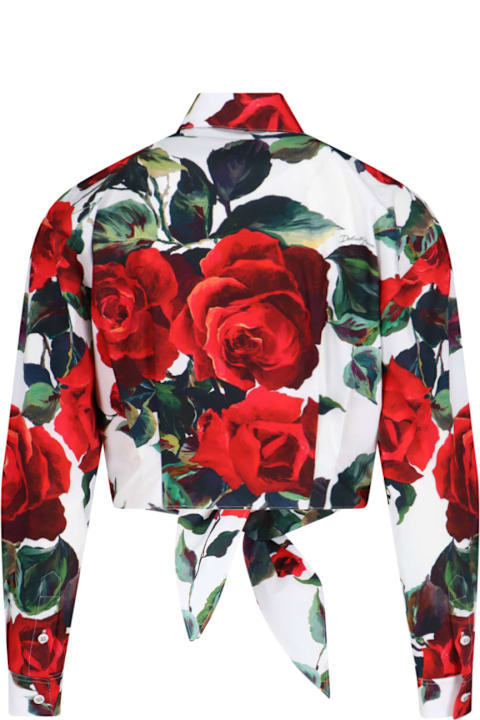 آخر صيحات الموضة من السيدات Dolce & Gabbana Floral Crop Shirt