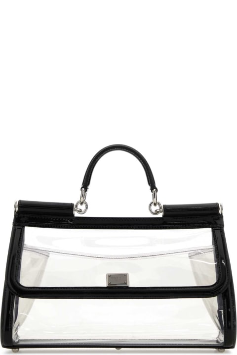 Bags Sale for Women Dolce & Gabbana Two-tone Pvc And Leather Medium Sicily Handbag