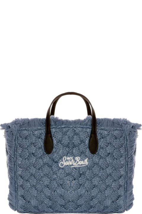Fashion for Women MC2 Saint Barth Colette Wooly Light Blue Braided Handbag