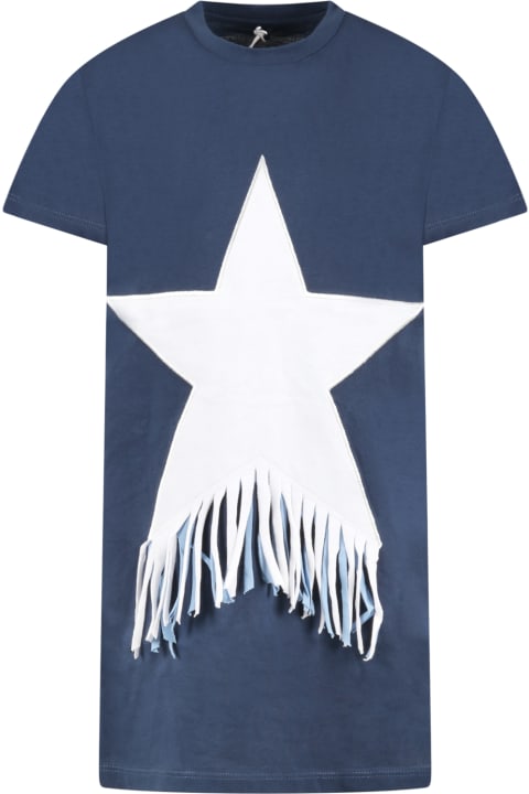 Stella McCartney Kids Stella McCartney Kids Blue Dress For Giirl With White Star
