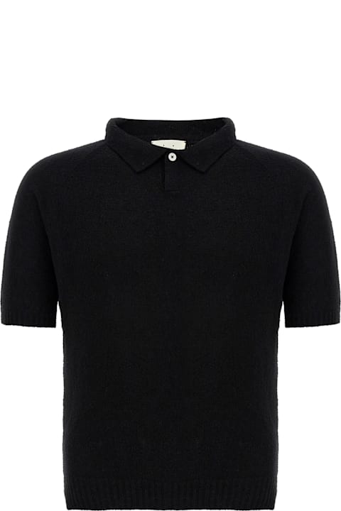 Ma'ry'ya ملابس علوية لـ القسم الرجالي Ma'ry'ya Bouclé Cotton Polo Shirt