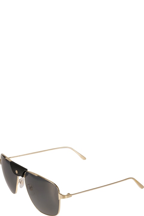 Sale for Men Cartier Eyewear Aviator Logo Detail Sunglasses