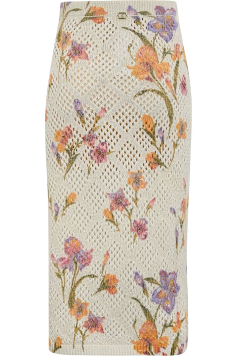 Homeware TwinSet Mesh Skirt With Floral Print