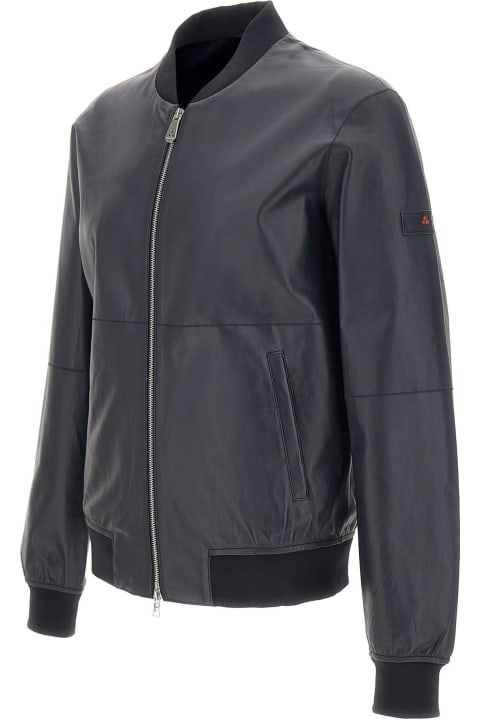 Peuterey Coats & Jackets for Men Peuterey 'fans Leather Acc' Biker Jacket