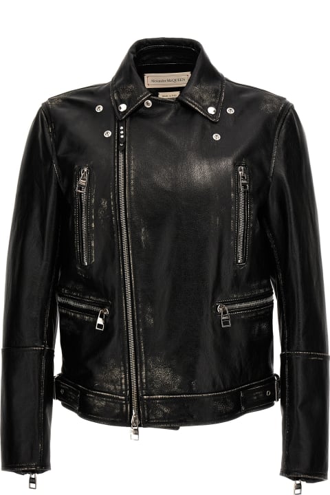 Alexander McQueen Coats & Jackets for Men Alexander McQueen Essential Biker Jacket