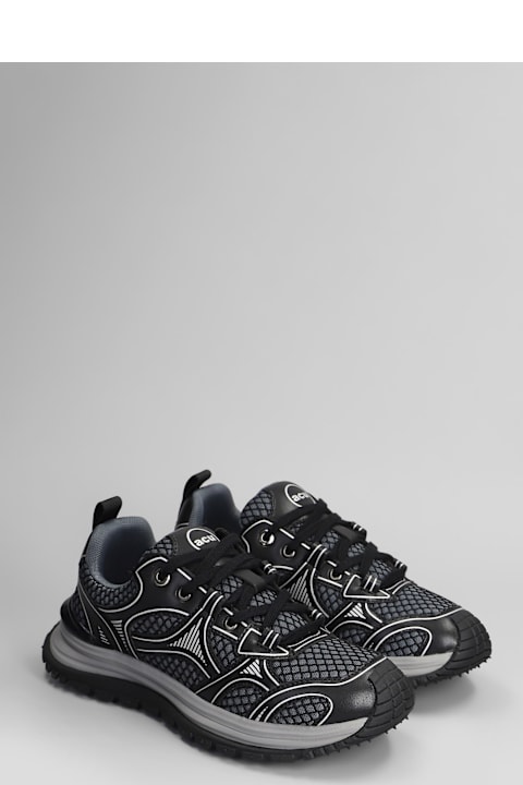 Acupuncture Sneakers for Men Acupuncture Roadrunn Sneakers In Grey Leather And Fabric