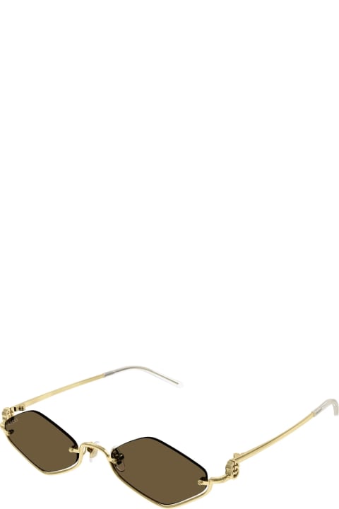 Sale for Women Gucci Eyewear Gg1604s Linea Gg Logo 002 Gold Brown Sunglasses