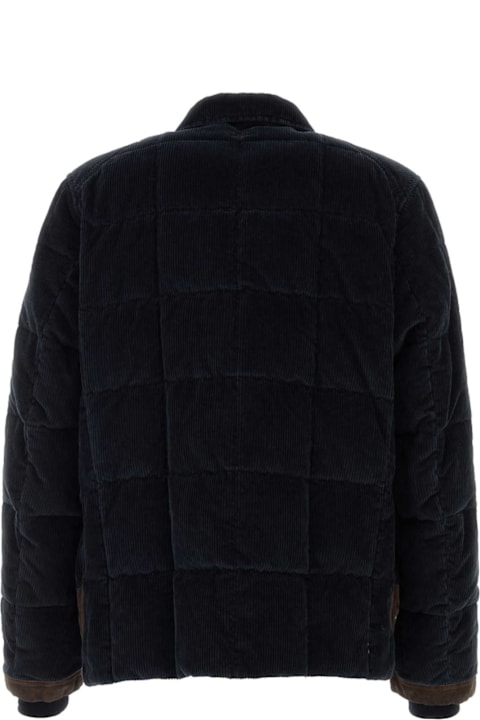 Fay for Men Fay Navy Blue Corduroy Down Jacket