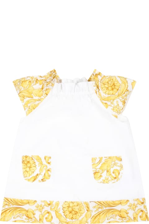 Versace for Kids Versace White Set For Baby Girl With Baroque Print