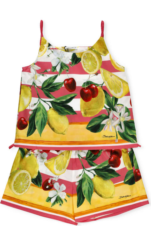 Jumpsuits for Girls Dolce & Gabbana Two-piece Cotton Set
