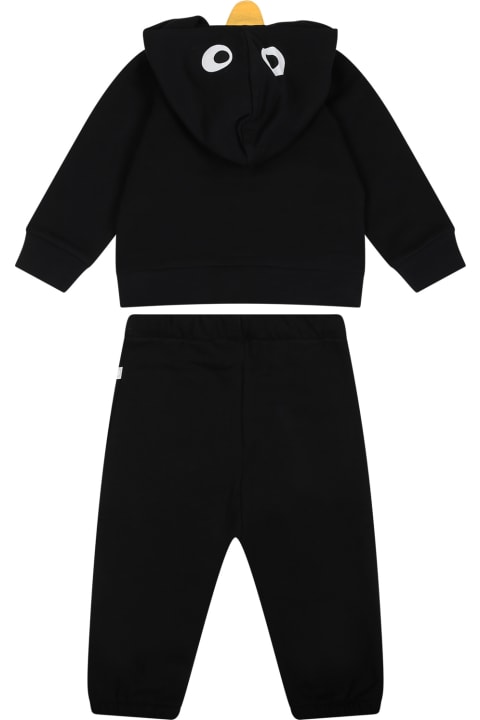 Stella McCartney Kids Bottoms for Baby Girls Stella McCartney Kids Black Suit For Baby Boy With Print