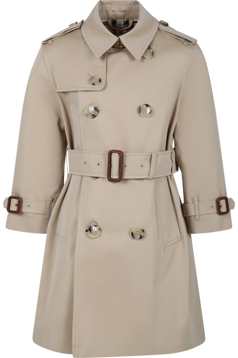 Topwear for Boys Burberry Beige Trench For Kids