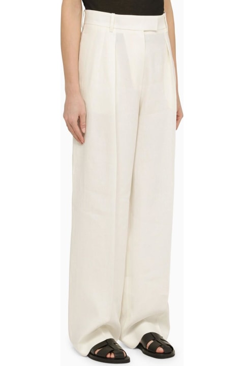Fashion for Women The Row White Linen Wide Trousers