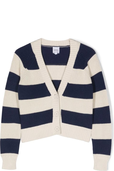 Aspesi Sweaters & Sweatshirts for Girls Aspesi Tricot Striped Cardigan