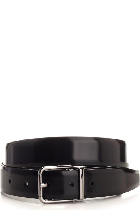 Belts for Men Dolce & Gabbana Glossy Black Belt