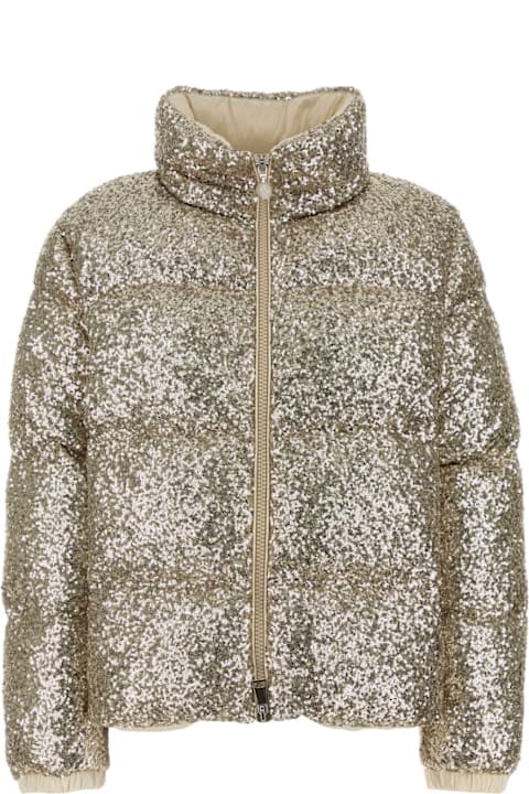 Coats & Jackets for Women Moncler Embellished Stretch Polyester Anternes Down Jacket