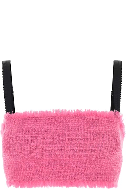 Dolce & Gabbana Fleeces & Tracksuits for Women Dolce & Gabbana Fuchsia Tweed Crop-top