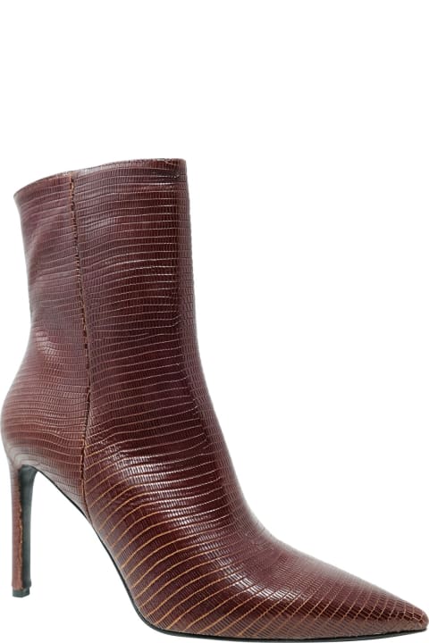 ウィメンズ新着アイテム Del Carlo Roberto Del Carlo Burgundy Leather Ankle Boots