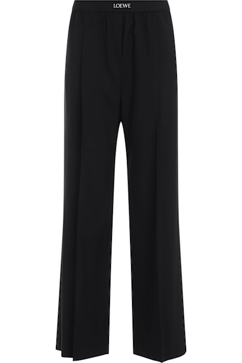 Loewe Pants & Shorts for Women Loewe Black Wool Palazzo Pant