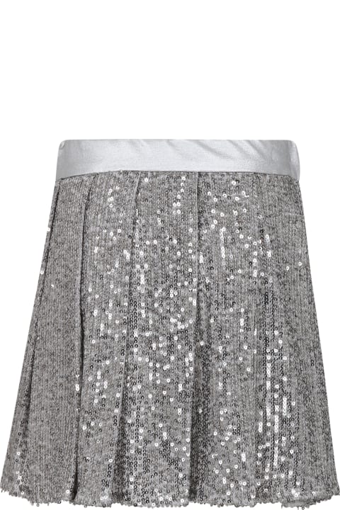 Silver Skirt For Girl With Sequins