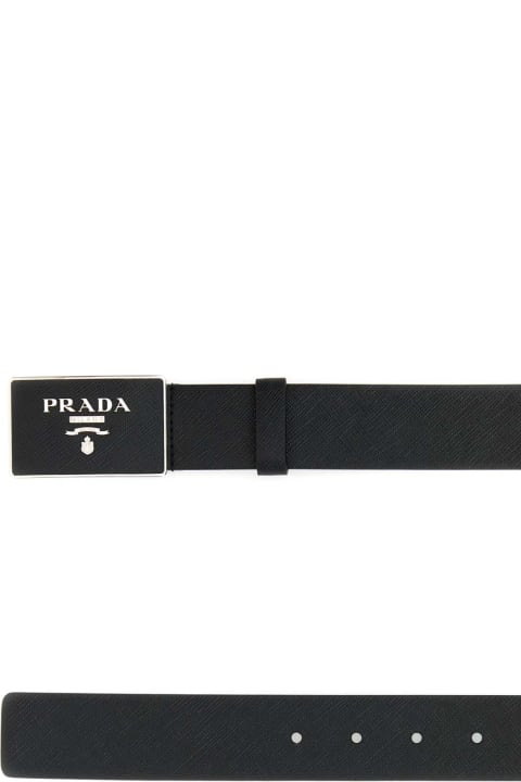 Prada Accessories for Men Prada Black Leather Belt