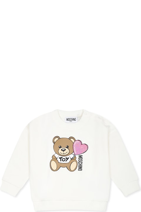 Moschino Sweaters & Sweatshirts for Women Moschino Ivory Sweatshirt For Baby Girl With Teddy Bear