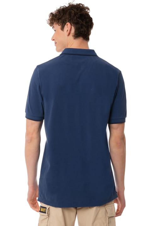 Homeware MC2 Saint Barth Blue Navy Piquet Polo With St. Barth Logo