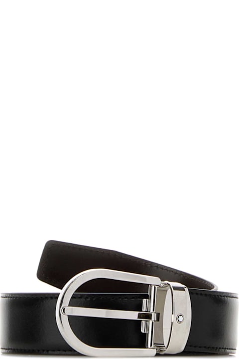 Montblanc for Kids Montblanc Black Leather Reversible Belt