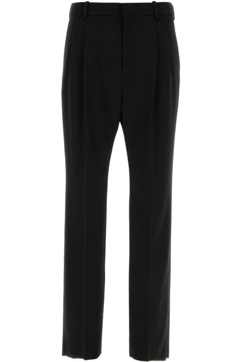 Saint Laurent Pants for Men Saint Laurent Black Wool Pant