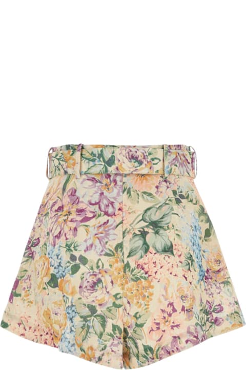 Zimmermann for Women Zimmermann Printed Linen Halliday Shorts