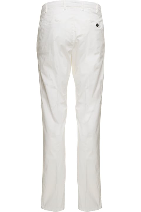 Berwich Men's White Tailored Cotton Trousers