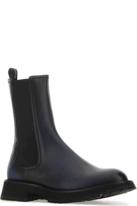 Boots for Men Alexander McQueen Two-tone Leather Ankle Boots
