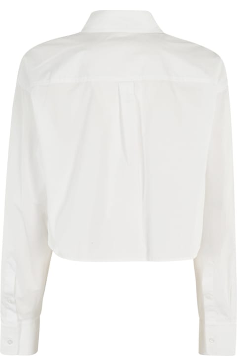 Fashion for Women T by Alexander Wang Button Down Cropped Shirt With Halo Glow Print