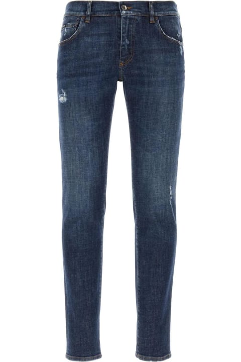 メンズ新着アイテム Dolce & Gabbana Blue Stretch Denim Jeans