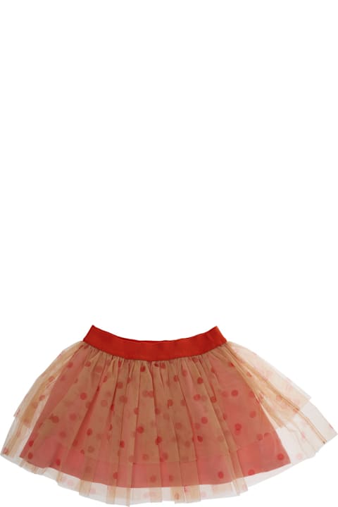 Homeware Mini Rodini Pink Skirt With Layered Tulle And All-over Polka-dot Motif In Tech Fabric Girl