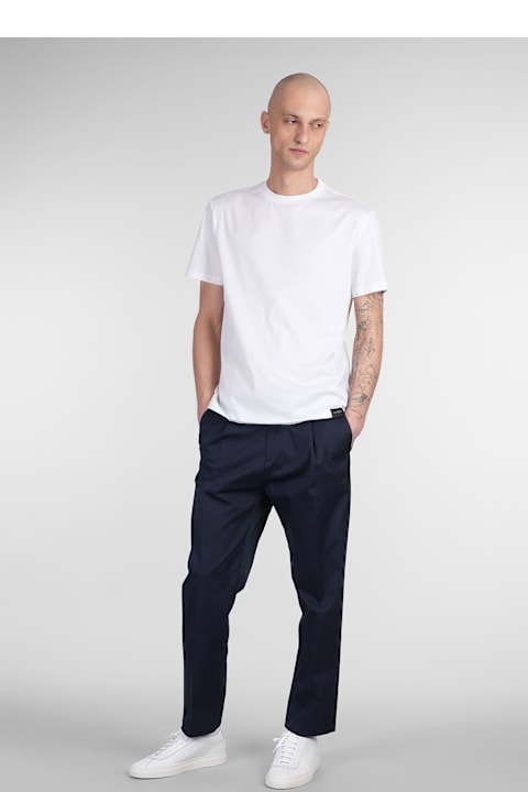 Low Brand ملابس علوية لـ القسم الرجالي Low Brand B134 Basic T-shirt In White Cotton