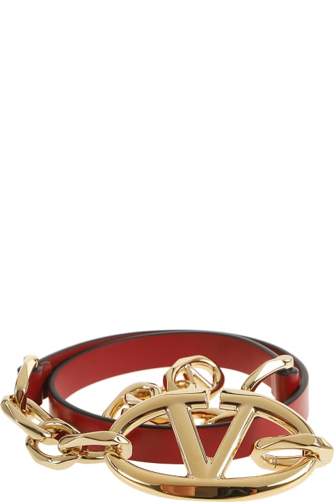 Valentino Garavani Belts for Women Valentino Garavani Belt H. 15 Vlogo The Bold Edition Box Calf Chain Logo