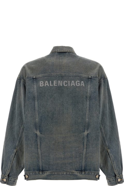 Balenciaga Clothing for Men Balenciaga Logo Print Denim Jacket
