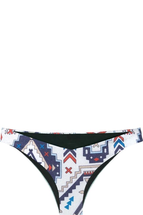 Fashion for Women MC2 Saint Barth Woman Cheeky Swim Briefs With Aztec Print