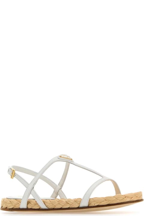 Shoes for Women Prada White Leather Sandals