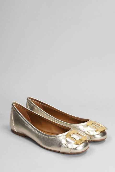 See by Chloé Flat Shoes for Women See by Chloé Chany Ballet Flats In Platinum Leather