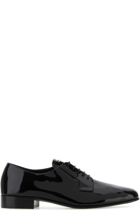 Prada Flat Shoes for Women Prada Black Leather Lace-up Shoes